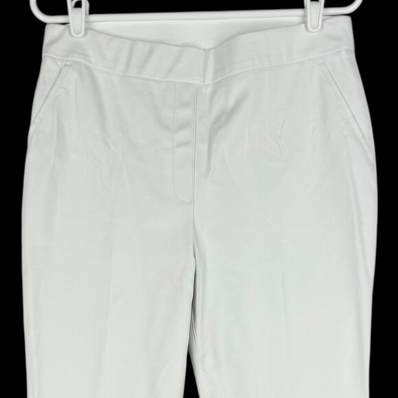Spanx Women's Pull-on Stretch Boot Cut Back Mid Rise White Cropped Pants Size L - Picture 3 of 10